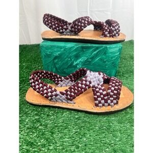 Vintage Handmade Mexican Huaraches Women's Size 9-9.5 Woven Rubber Tire Soles